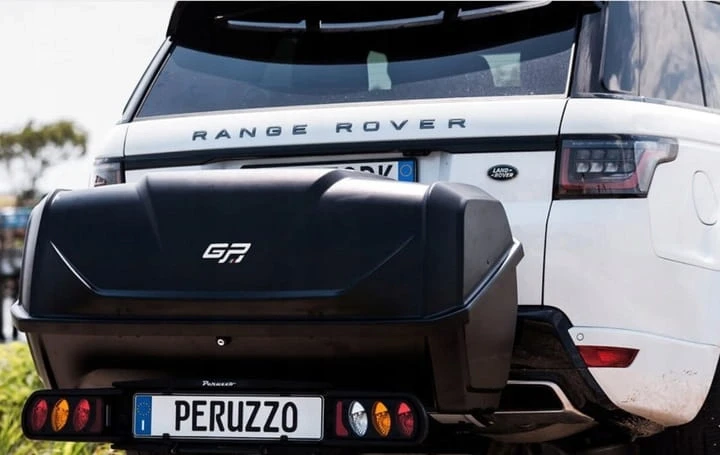 Box na platformę rowerową Peruzzo GP Box, 340 l + bagażnik Peruzzo Parma, na 4 rowery