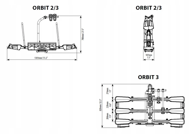 Platforma rowerowa Menabo ORBIT 3R/ 3 rowery / składana 