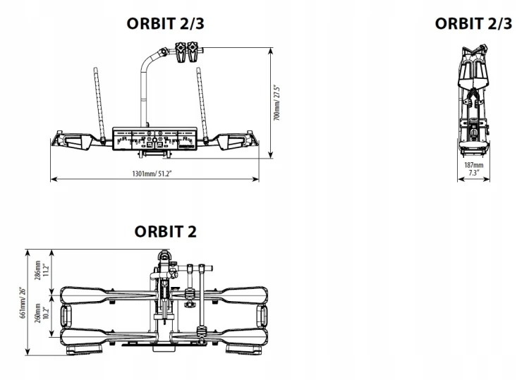 Platforma rowerowa Menabo ORBIT 2/ 2 rowery / składana 