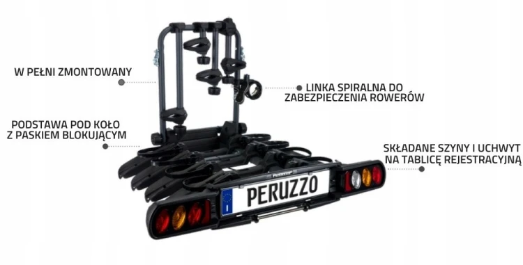  GP BOX PERUZZO SPAZIO +BAGAŻNIK ROWEROWY NA 4 R PERUZZO PURE INSTINCT COMO