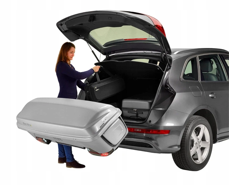 KUFER MFT SREBRNY BOX 300L BOX NA HAK NA 4 PARY NART + BAGAŻNIK NA 4 ROWERY